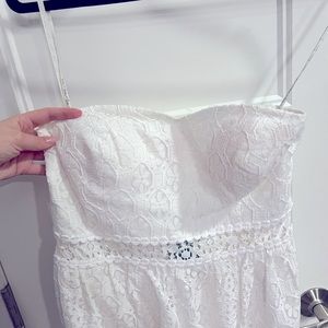Lilly Pulitzer Floral Hexagon Lace Strapless Dress in Resort White